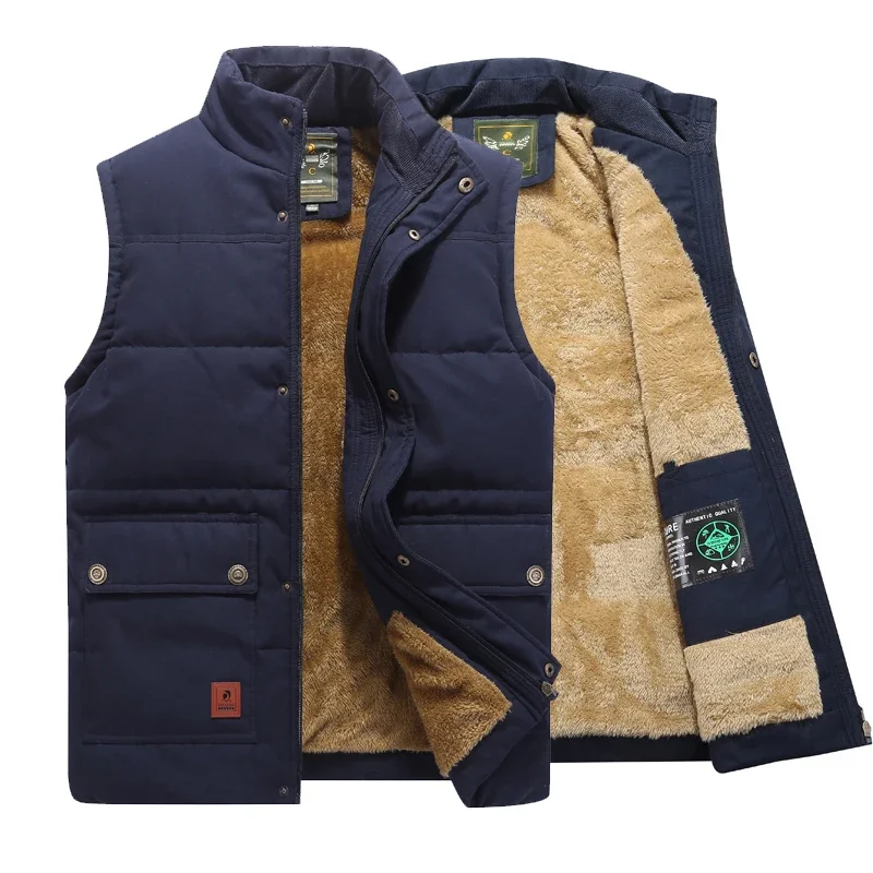 Men's Sleeveless Coat 2024 Fur Fashion Plus Size Male Warm Waistcoat Fleece Vest Men Brand Clothing Winter Vest Jackets