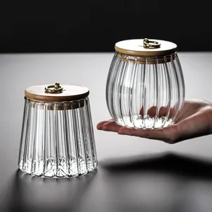 Contracted Sealed Transparent Glass Seasoning Pot Spice Jar With Lid ,Salt Pepper Storage Box Sugar Bowl Kitchen Accessories