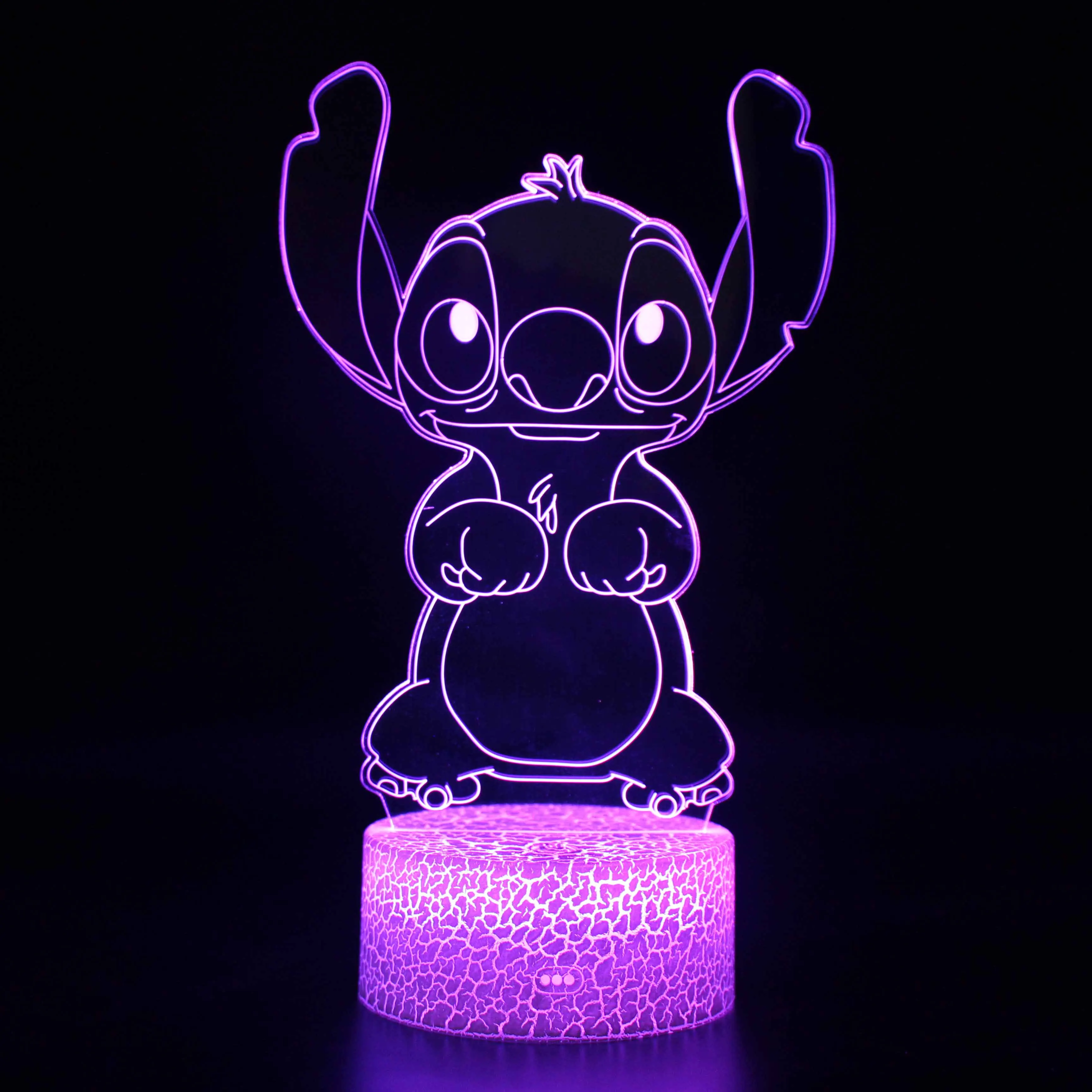 3D Illusion Stitch Night Light: Stitch Gifts Light with Remote Control and  Smart