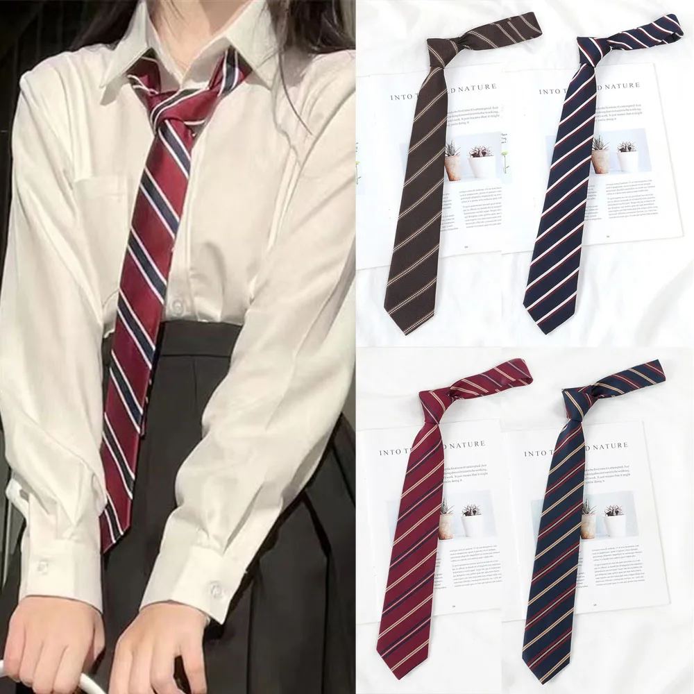 Corbata Vintage A Rayas Unisex - Estilo Japonés, Casual Y Versátil, Ideal Para Hombres Y Mujeres