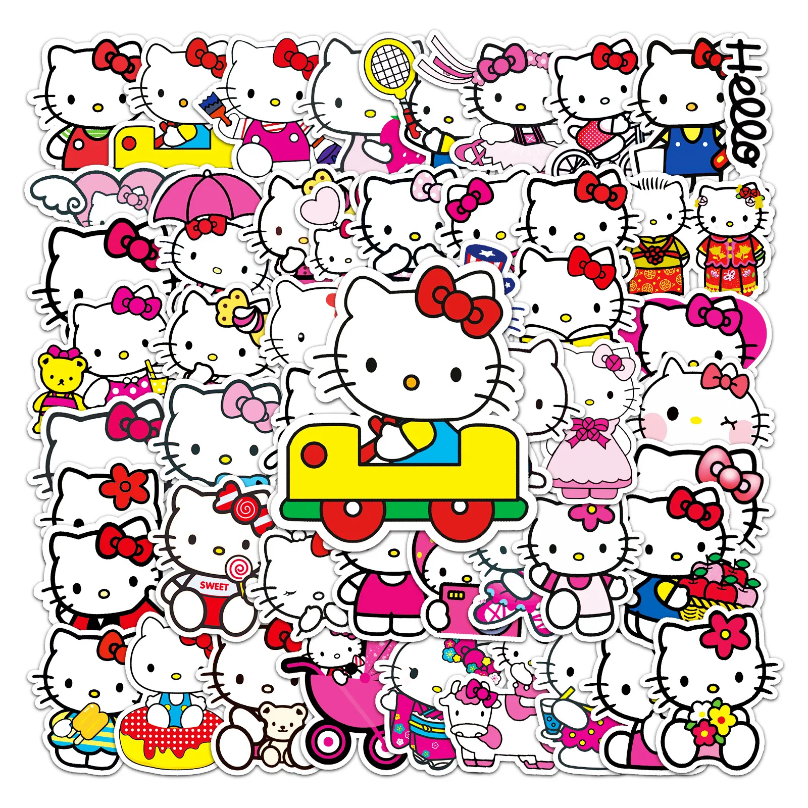 10/20/40pcs Anime Hello Kitty Stickers Kawaii Girls Graffiti Luggage Phone  Case Laptop Waterproof Cute