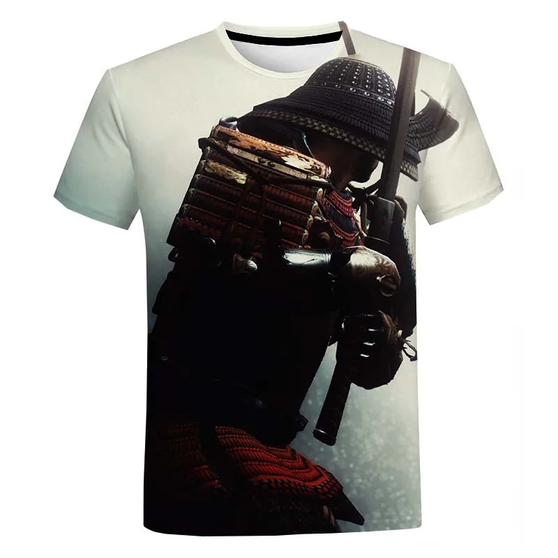 

Short Sleeve Summer Fashion Men's T-shirt Vintage Samurai 3D Printed T-shirt Round Neck Short Sleeve Top T-shirt