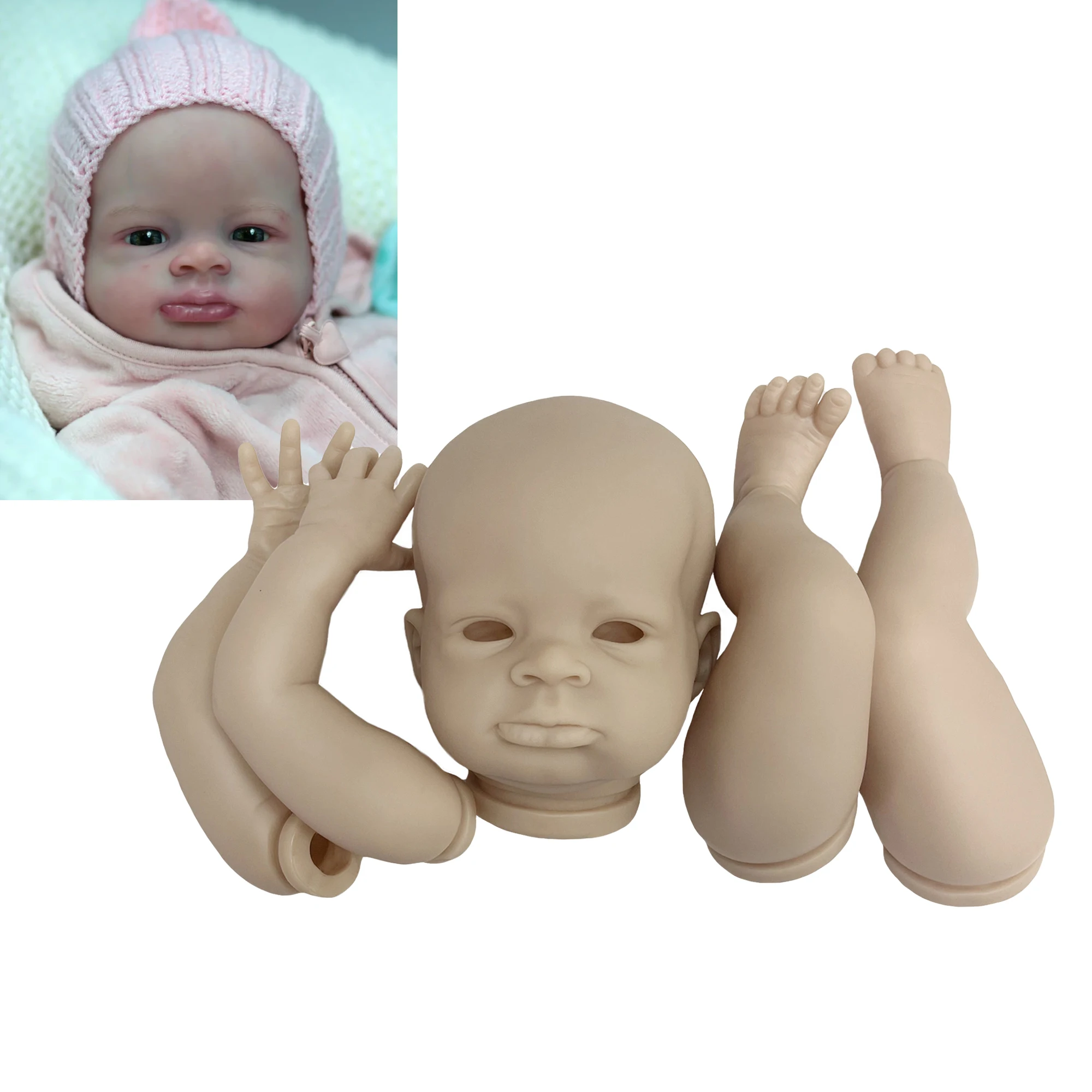 

Unpainted Lanny Bebe Reborn Kits 18-20 Inch Open Eyes Unassembled Doll Parts Toy Acessório Kit Reborn Sin Pintar