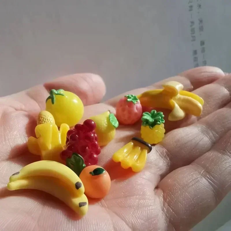 10 pcs apple lemon pumpkin banana tomato/doll house/miniatures fruit/cute/fairy garden gnome/moss terrarium decor/model/figurine miniature ornament miniature figurines