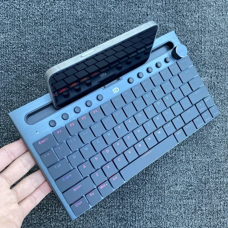 Echome-teclado Mecânico sem Fio Ultra Fino Perfil Baixo Interruptor Linear Hotswap Painel Metal 87 Chaves Jogos Escritório Trabalho - Imagem 3