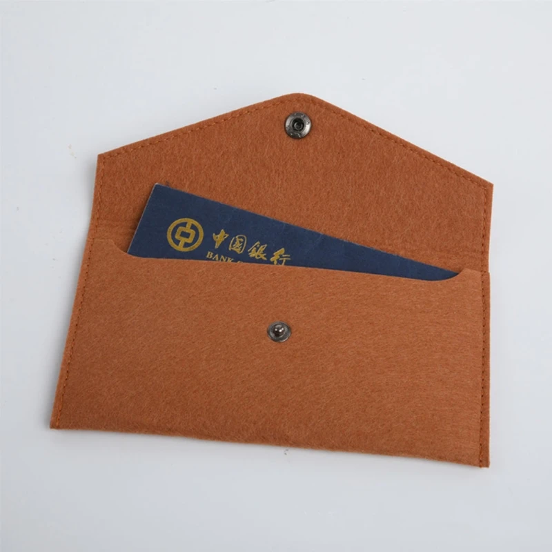 Felt Coin Wallet Women Men Purse Change Bag Credit Card Holder Solid Color