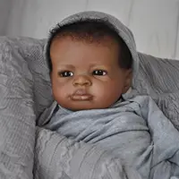 Risbecko 20 Inch Lifelike Black Reborn Baby Doll - African American Soft Cloth Body Doll - Birthday Gift/Christmas Gift 3