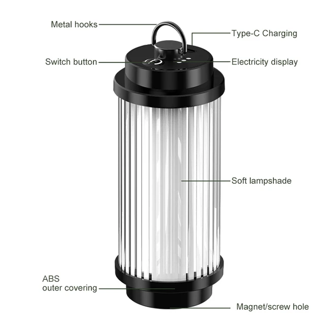 Adjustable Camping Light – 5 Modes USB-C Rechargeable Outdoor Tent Lamp 6