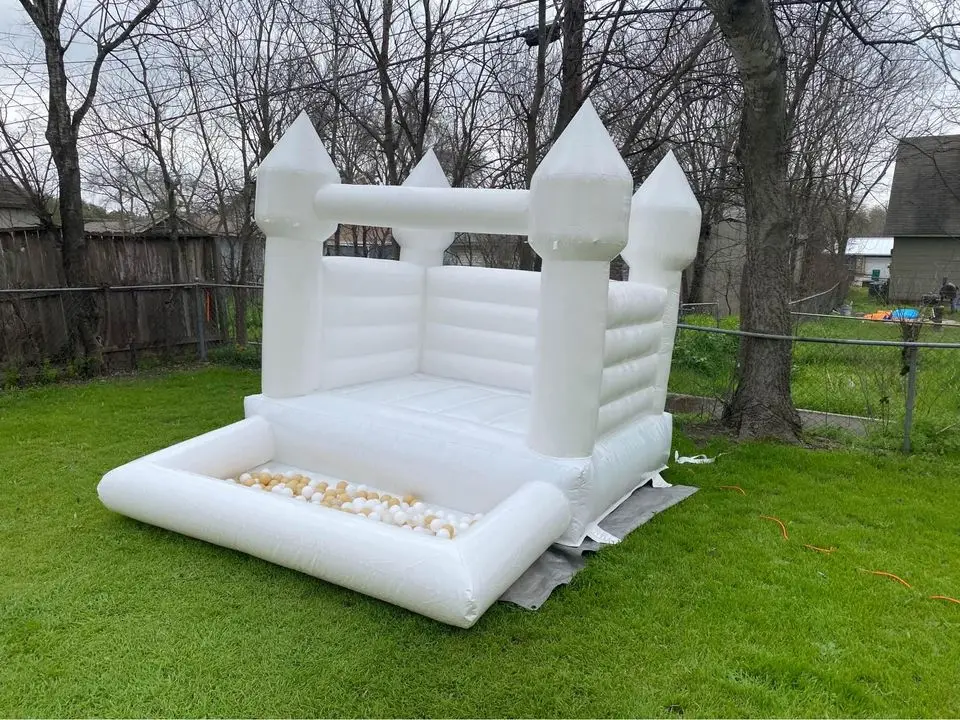 Mini White Color PVC Inflatable Bounce House Bouncy Castle with Water Pool Ball Pit 6