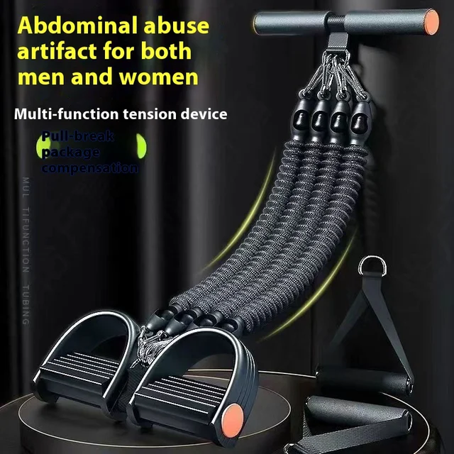50-100lbs Foot Pedal Resistance Band Elastic Bands Multifunction Pull Rope Gym Tension Rope Set Home Abdominal Muscle Exerciser 2