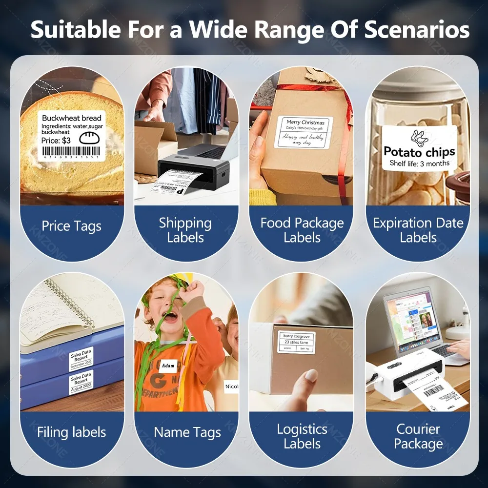 4x6 inch Shipping Printer 110mm Thermal Label Express Barcode Sticker Printing Free APP Bluetooth Compatible with iOS Android