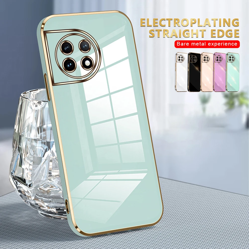 Oneme11 Custodia Placcatura Tpu Cover Morbida Per Fotocamera Oneplus 11 5G Antiurto Proteggi Coque Oneplus11 Oneplus 11 1 + 11 5G 2023 6.67"