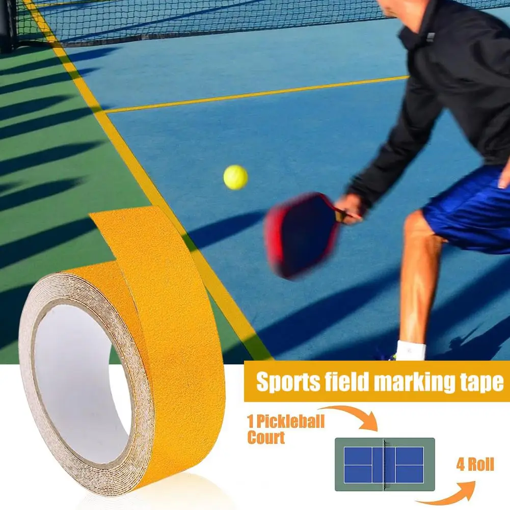 

Basketball Court Boundary Tape Versatile Outdoor Court Marking Tape Badminton Pickleball Tennis Non-slip Boundary for Sports