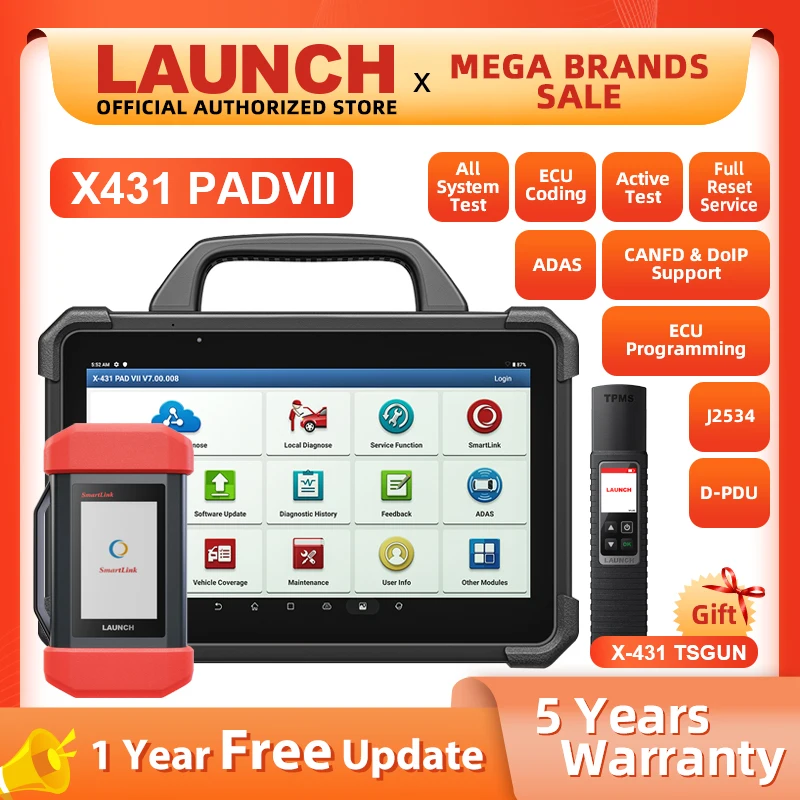 LAUNCH X431 PAD 7 VII PAD7 PADVII Автомобильные диагностические инструменты J2534 Smartlink