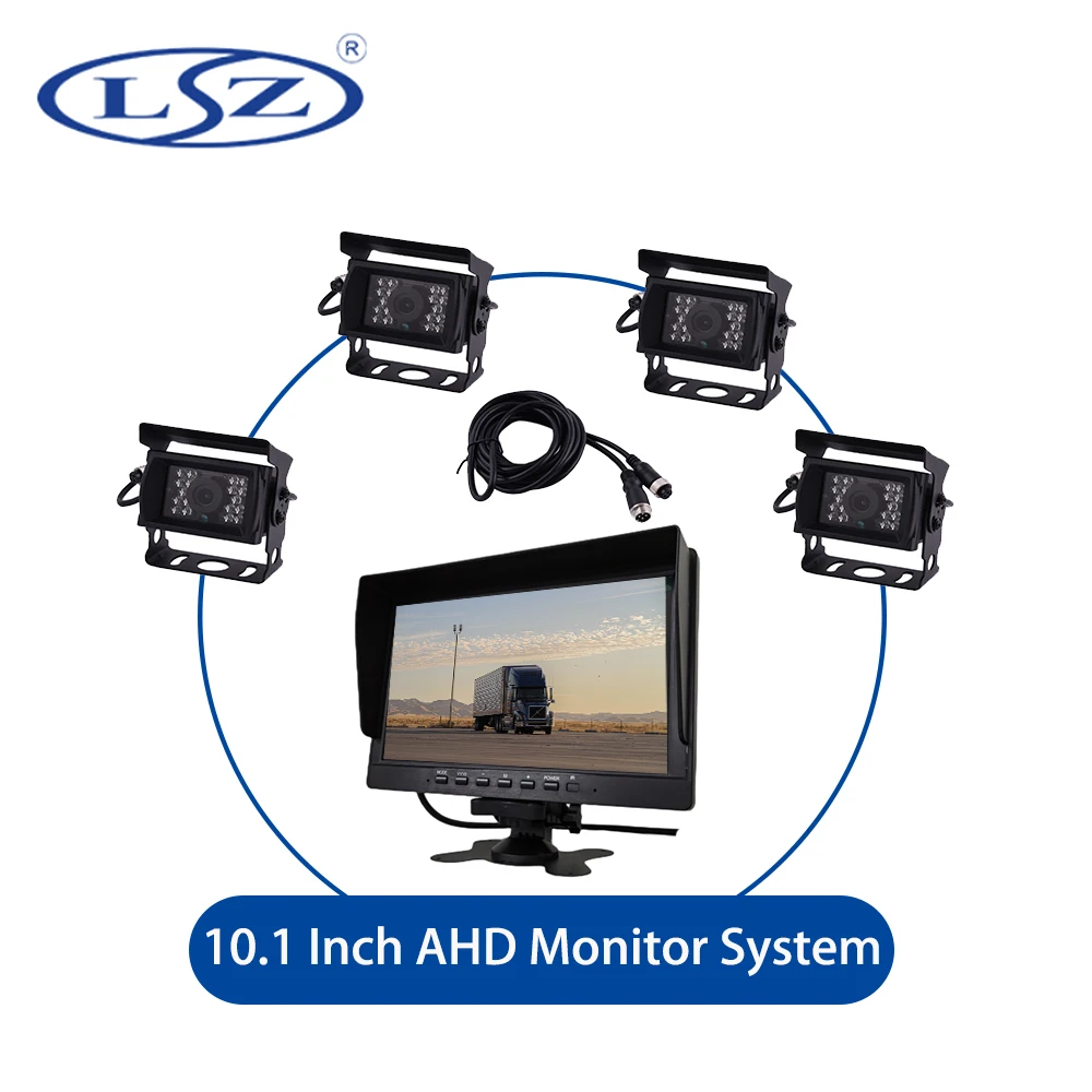 

LSZ 10.1 inch AHD Monitor System 1080P Vehicle CCTV Camera HD Night Vision Reversing Parking Recorder for Car/RV/Bus/Truck