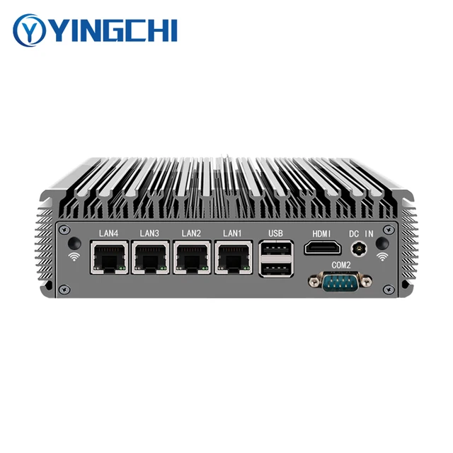 YINGCHI 인텔 셀러론 팬리스 소프트 라우터, 미니 PC, 4x2.5G LAN, HD 및 VGA 포트 방화벽 기기, 평점 4.8/5
