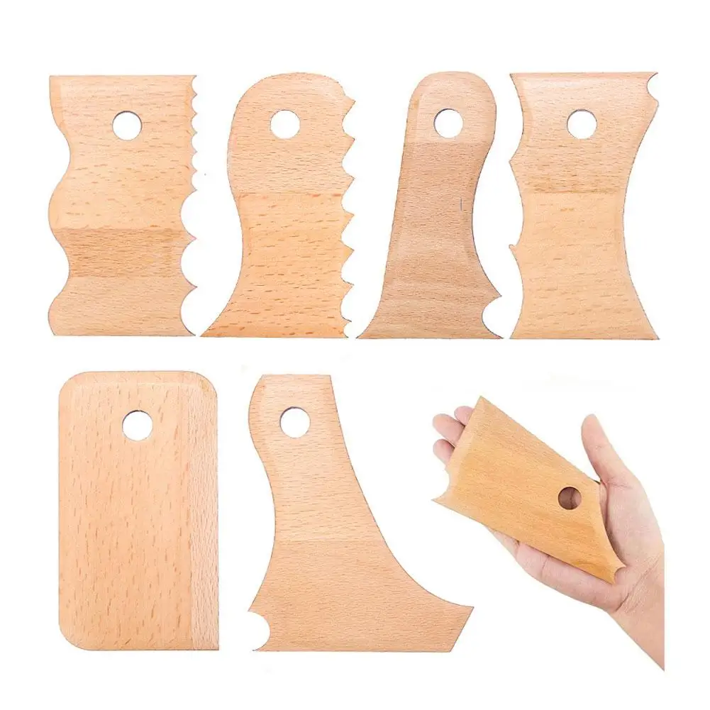 Big Size Pottery Foot Shaper Trimming Tools 7 Pcs Pottery Profile Rib Bundle for Ceramics Carving Clay Molds Clay Ceramics