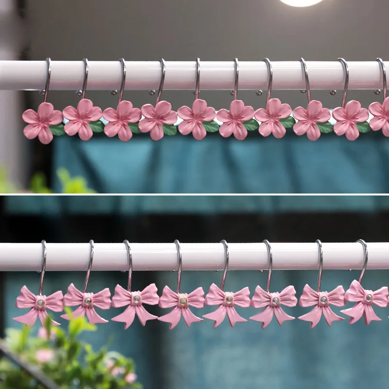 

Розовые занавески, занавески для душа из нержавеющей стали, s-образные крючки, скользящие кольца, удобные аксессуары для дома и ванной комнаты, крючок для ремня