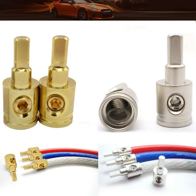 

2Pcs Car Audio 4G To 8G Gauge Pin 0/4AWG Power Ground Wire Car Audio Modified Power Amplifier Pure Copper Terminal Accessories