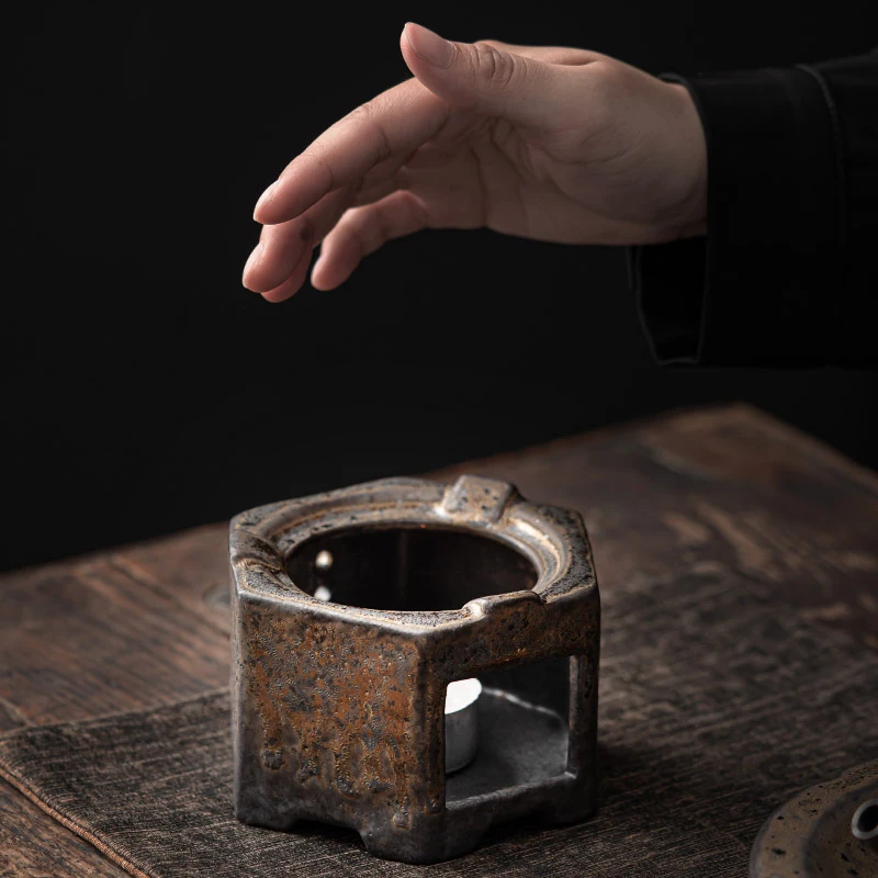 Vintage Tea Fire Stove Ceramic Stoneware Stoves Japanese Warmer Teaware Accessories Decoration Home Night Light Candle Heater