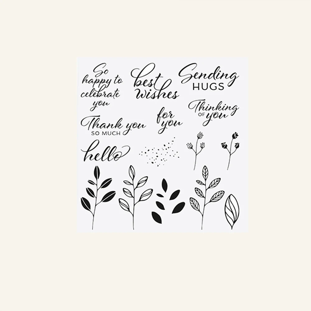 

2023 Leaf Phrase Clear Stamps Seal for DIY Scrapbooking Card Transparent Stamps Making Photo Album Crafts Decoration New Stamps