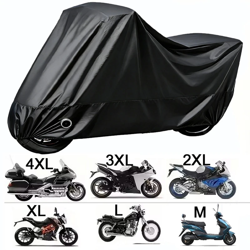 All-Season Waterproof UV Protective Motorcycle Cover - Durable and Dustproof 190T Fabric