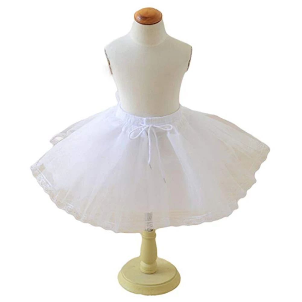 Petticoat Children 3 Layers Hoopless Short Petticoats Flower Girl Dress Crinoline for Wedding Little Girls/Kids/Child Underskirt