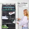 Over The Door Shoe Organizer Oxford Fabric Hanging Shoe Rack With 20 Large Pockets & 4 Metal Hook 10 Layers Clear Shoe Holder 4