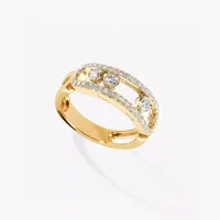 Brillant Large 3 Diamants Move Rings Messica Femmes Bijoux De Luxe Marque Vintage Style Party 1