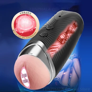 Automatic Sucking Male Masturbator Cup Heating Real Vagina Blowjob Electric Vibrator Pocket Pussy Adult Goods Sex Toys for Men 4
