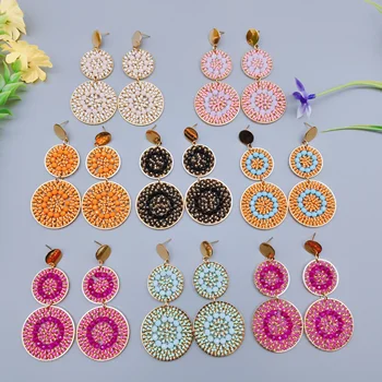 Hand Knitting Round Earings