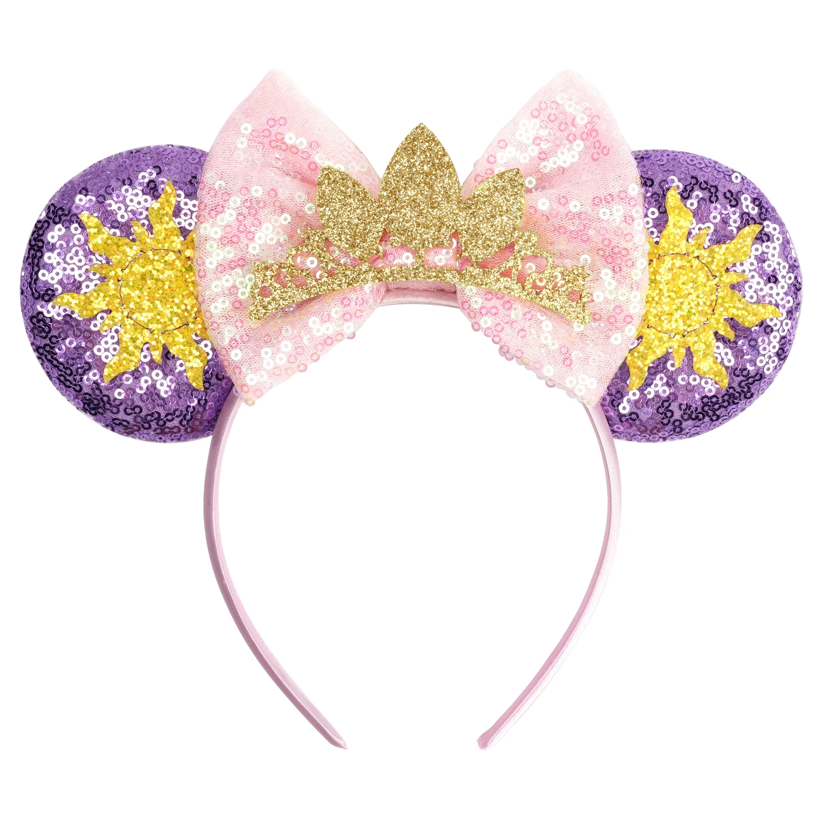 Charming Sunflower Chameleon Hairbands with Sequined Bow