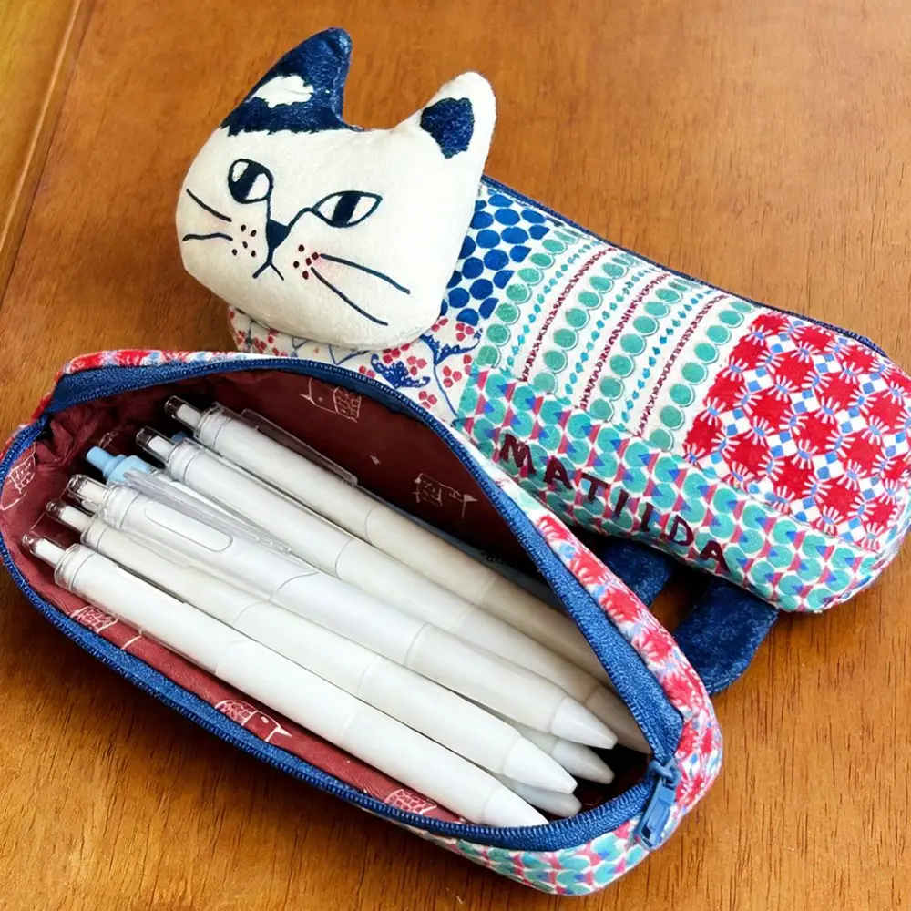 대용량 고양이 등반 연필 케이스 휴대용 메이크업 가방 고양이 보관 가방 재미있는 다기능 학생 문구 가방