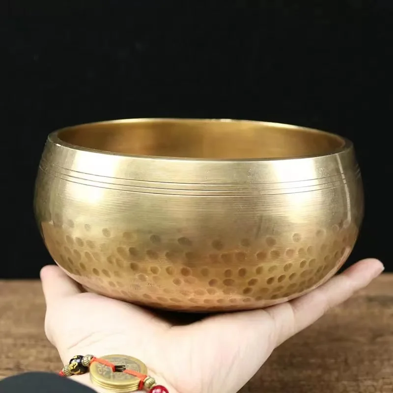 Nepal Handmade Tibet Buddha Sound Bowl Yoga Meditation Chanting Bowl Brass Chime Handicraft music therapy Tibetan Singing Bowl