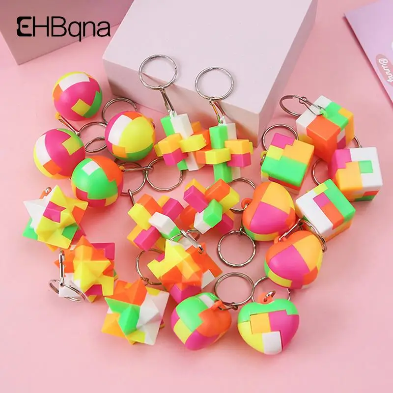

3D Puzzle Luban Lock Keychain Brain Teaser Game Magic Cube Intellectual Children Educational Toys for kids Adult Antistress