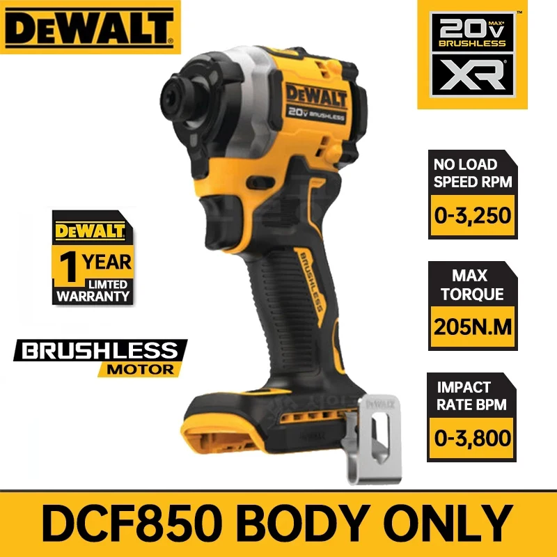 DEWALT Cordless Impact Driver Kit 20V DCF850 Brushless Motor 1/4Inch