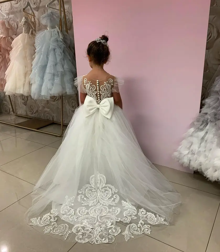 Blumenmädchen Kleid Aus Tüll - Prinzessinnen Ballkleid Für Besondere Anlässe