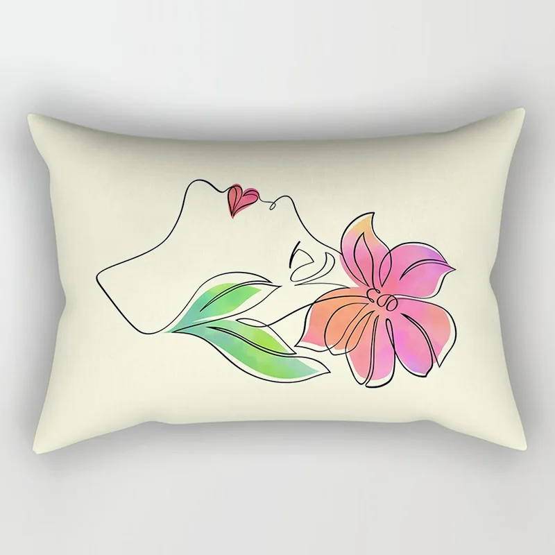 Soft Waist Pillowcase Morandi Geometric Artistic Pattern Household Bedroom Bed Pillowcase Nordic-style Decorative Pillowcase 5