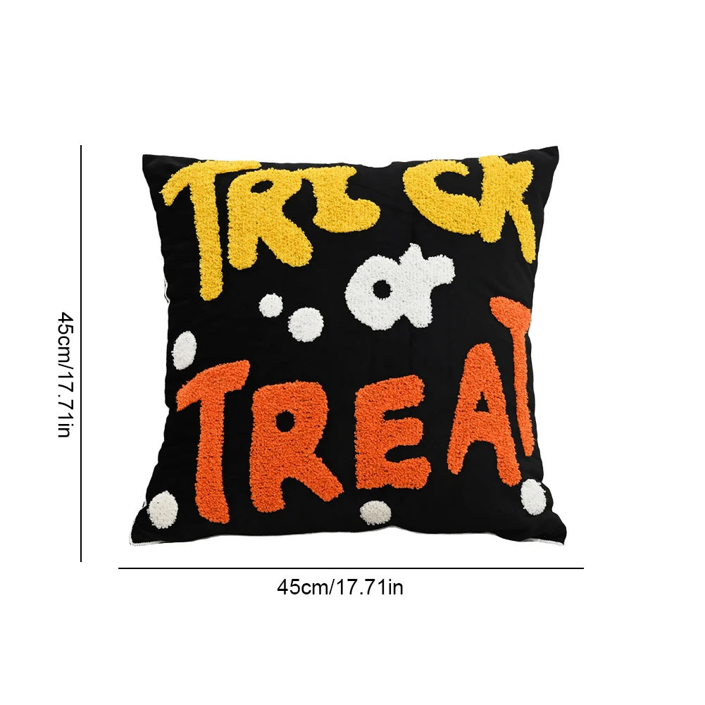 Halloween Embroidered Cushion Cover Embroidered Decorative Pillow Cover Couch Cushion Cover for Festival Party