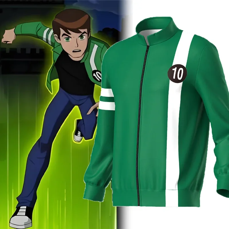 

Ben10 Alien Force Ben Tennyson Anime Cosplay Unisex Sweatshirt Jacket Hoodies Zipper Coat Casual Uniforms Halloween Outfits
