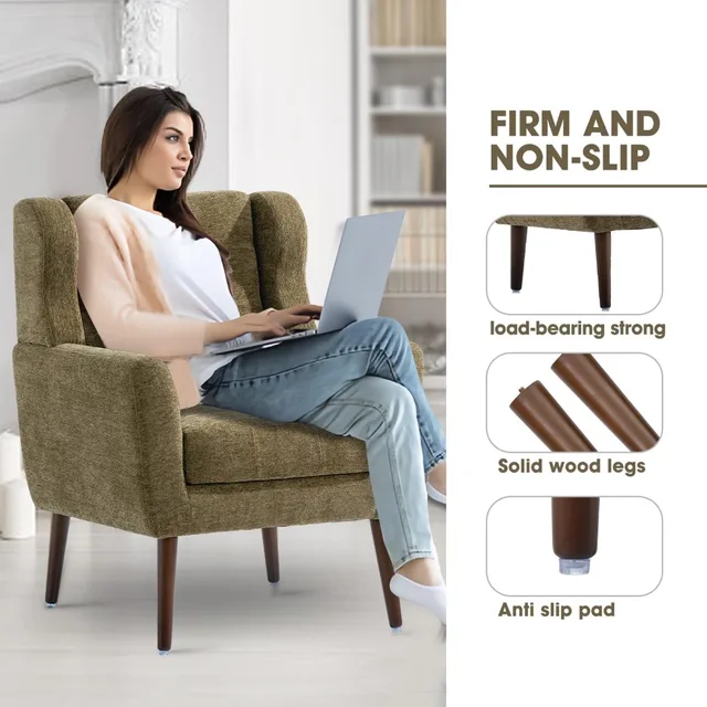 Chenille Upholstered Accent Chairs Set 5