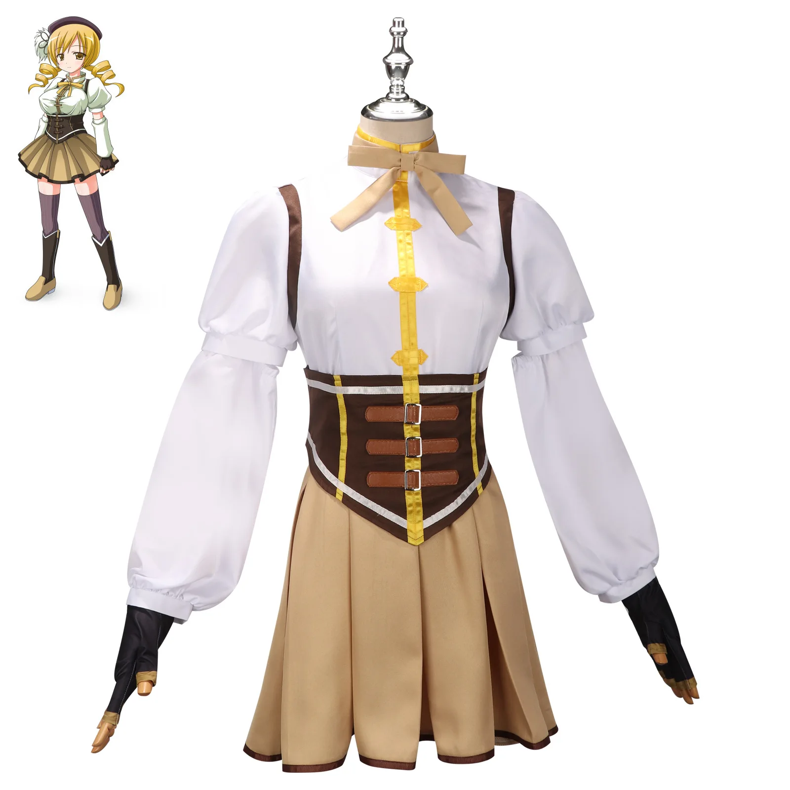 

Костюм для косплея аниме Puella Magi Madoka Magica Tomoe Mami, Женский костюм для взрослых, головной убор, костюм для Хэллоуина, вечеринки