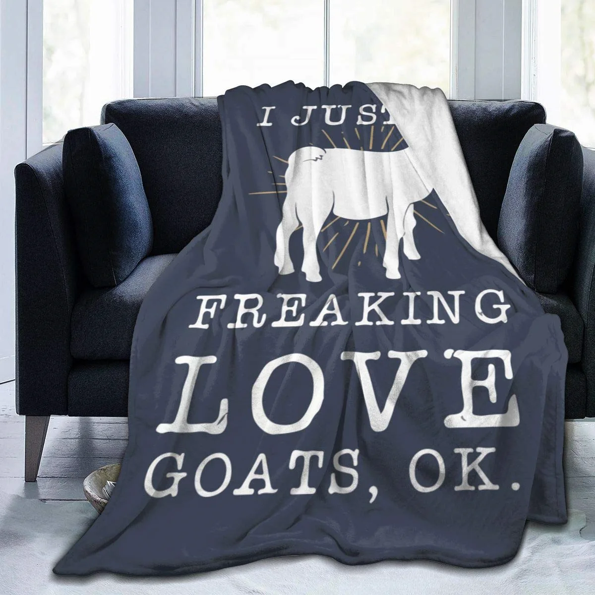 

I Just Love Goats 3D Printed Flannel Blanket Fleece Soft Polyester Fabric Sofa Chair Applicable Textile Decor Throw Blankets