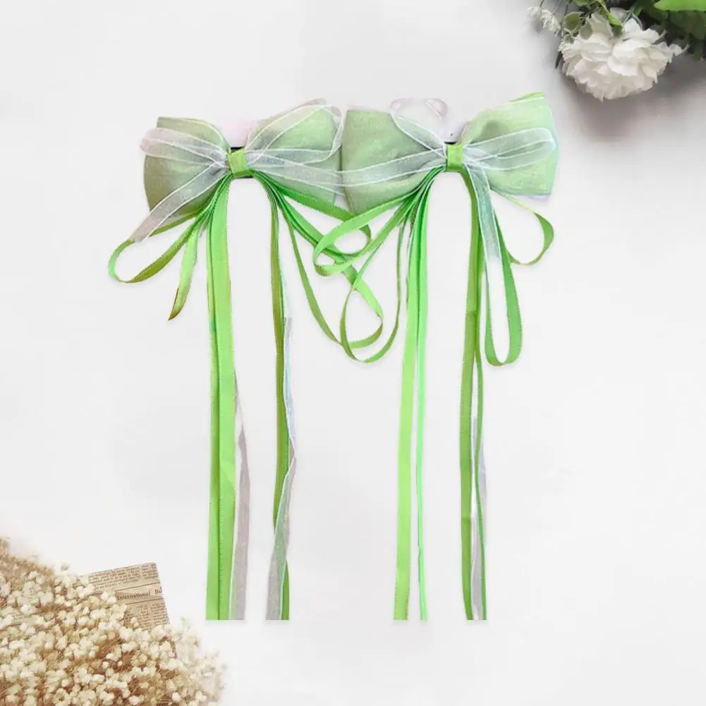 

2Pcs Attractive Non-damaging Versatile Bow-knot Style Hair Pins Girls Supply Chinese Ribbon Hairpins Infant Headware