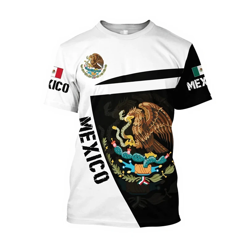 

Mexico Flag 3D Printed T-shirt For Men Eagles Graphic Jersey T Shirt Casual Streetwear Mens Tshirt Oversized Sports O-Neck Tops