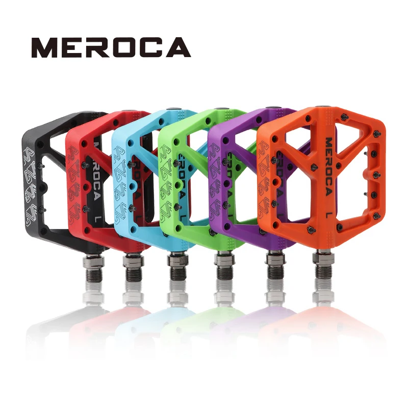Merocaノンスリップmtbペダルナイロン繊維拡幅密封された