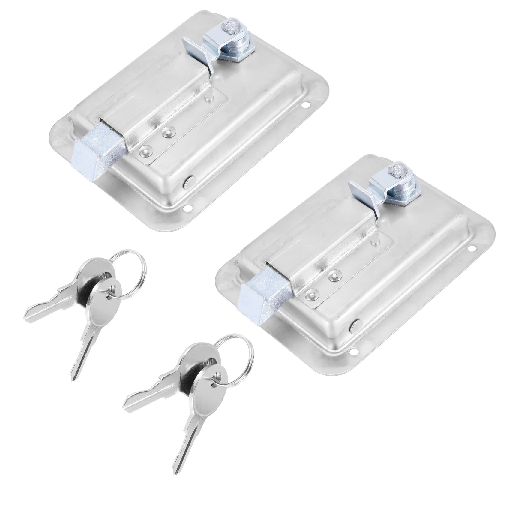 

Hardware 2 Pack Stainless Steel Paddle Slam Latch With Lock & Key - Flush Single Point Handle For Door Trailer RV Jeep