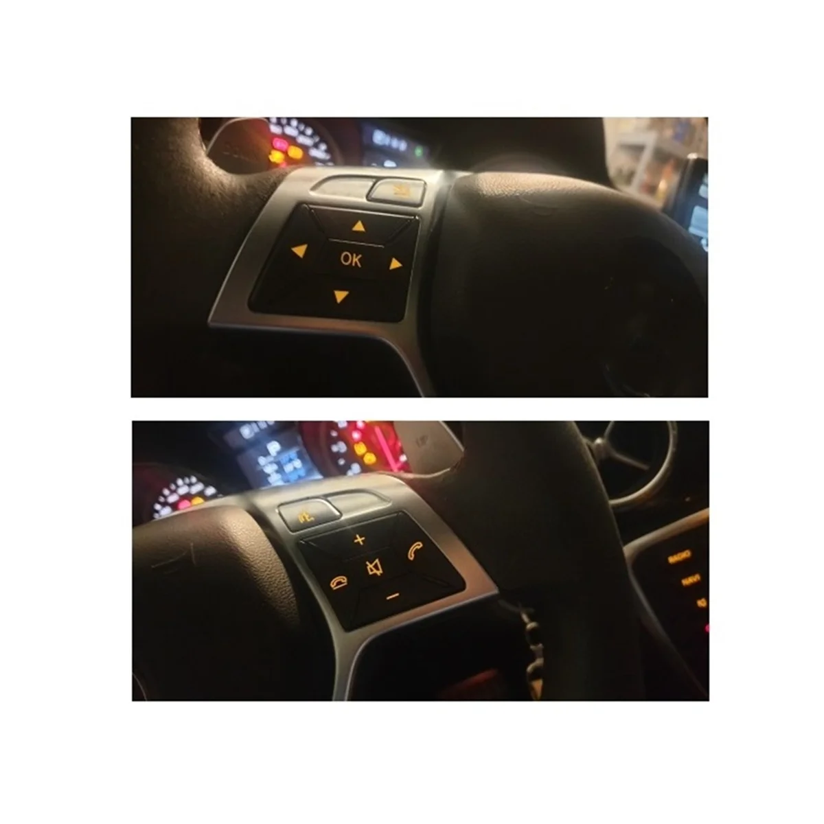 

W204 W212 W218 Car Steering Wheel Control Menu Switch Button Cover Volume for BENZ C GLK E A Class W156 W246 ,Silver