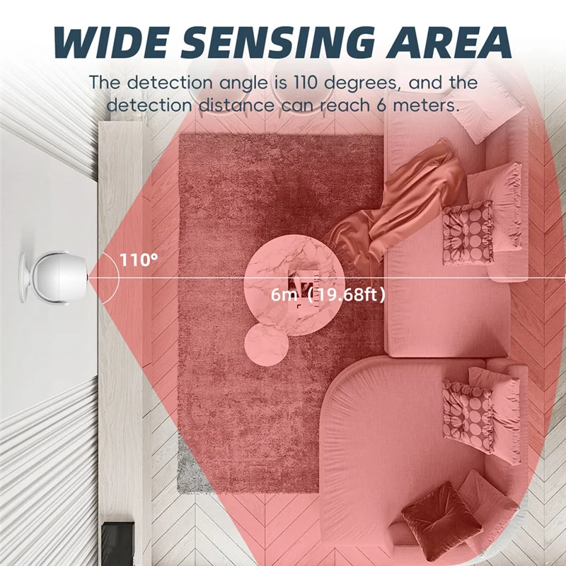 ABDE-Tuya Wifi Sound And Light Infrared Alarm Human Body Induction Detector Anti-Theft Alarm Infrared Detector Remote Control