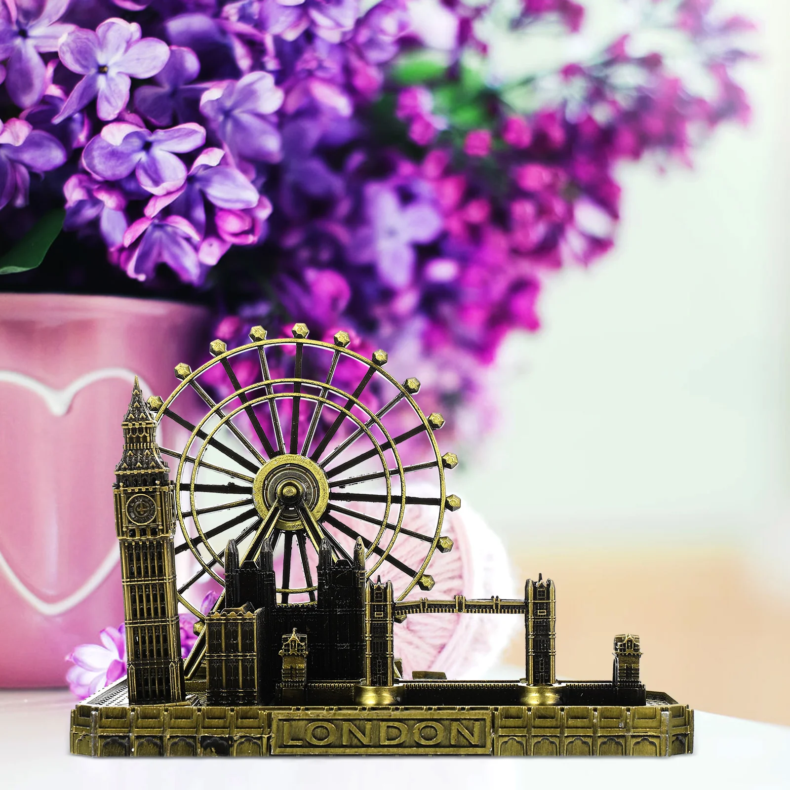 Лондонская модель, башня, мост, город, Знаменитый Биг-Бен, архитектура, цифровые часы, статуэтка, британская скульптура